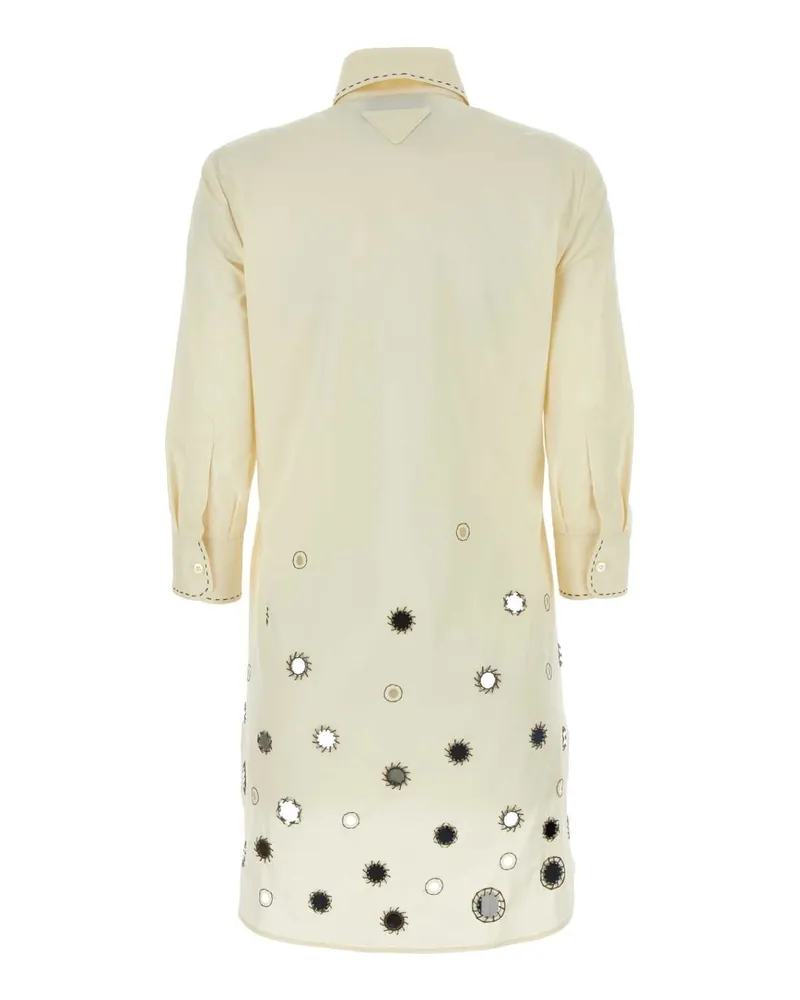 Prada Women's Sand Cotton Shirt Dress Naturale Abiti Beige