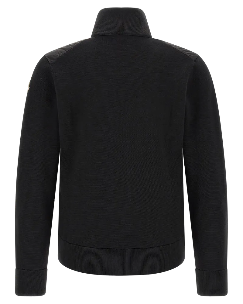 Moncler Quilted Hybrid Down Jacket — Black Black