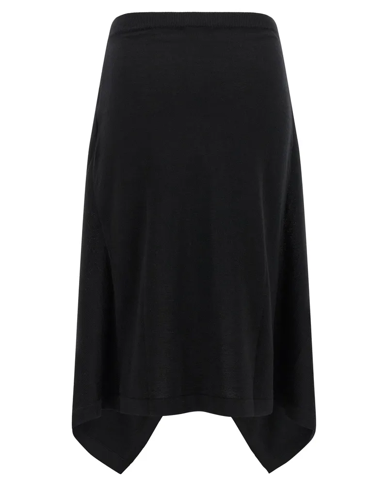 Christophe Lemaire Women's Black Wool Midi Skirt Black
