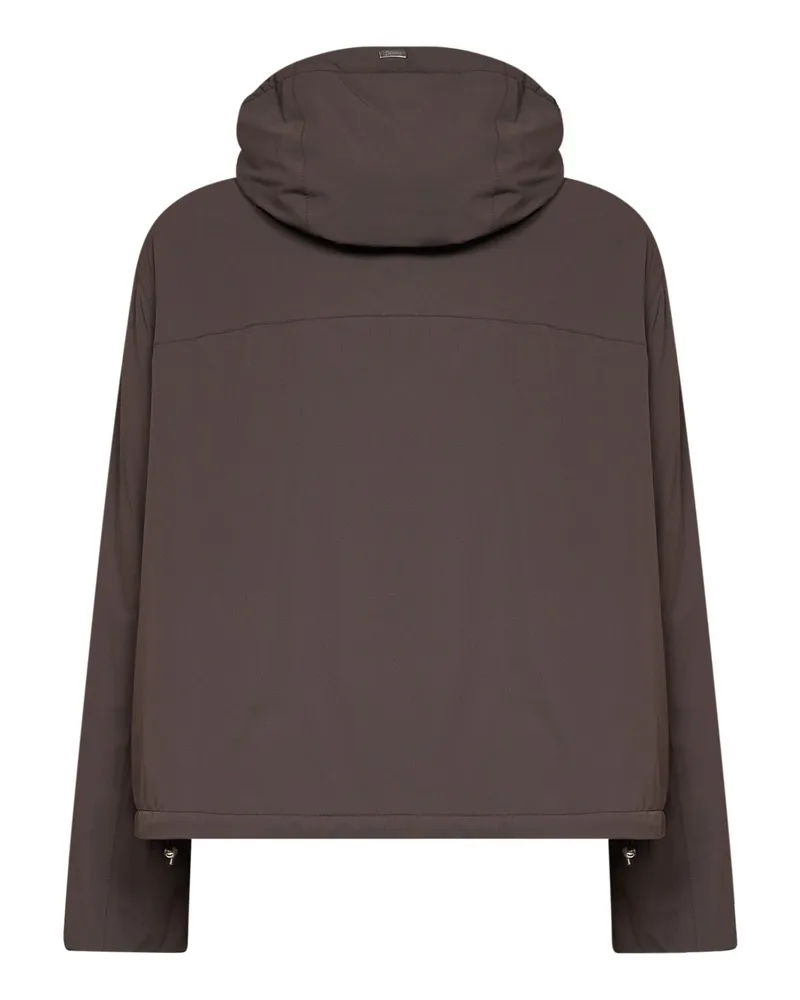 Herno Packable Nylon Travel Down Jacket — Brown Brown