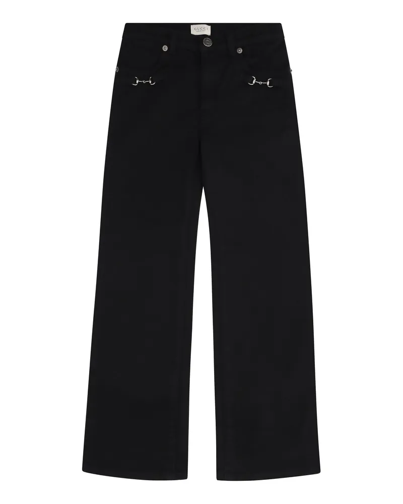 Gucci Cotton Denim Trousers — Gray Gray