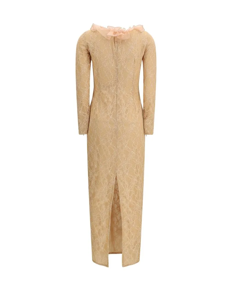 Alessandra Rich Women Multicolor Polyamide Cocktail Dress Beige