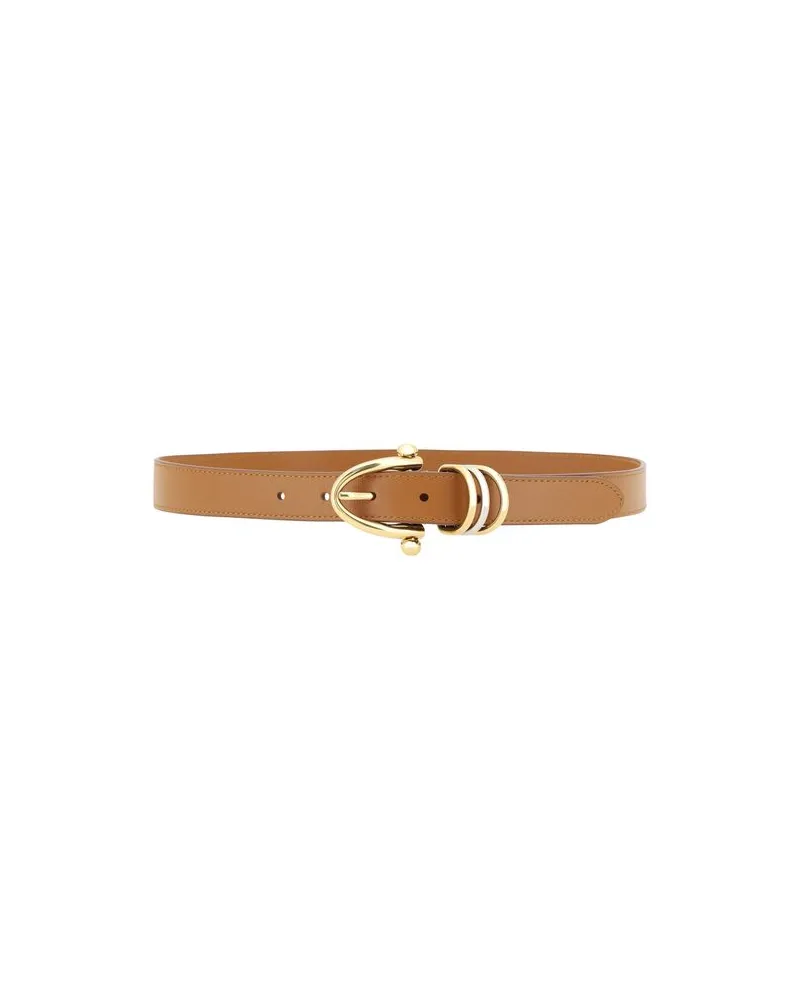 Chloé Women Beige Calf Leather Bos Taurus Regular Belt Beige
