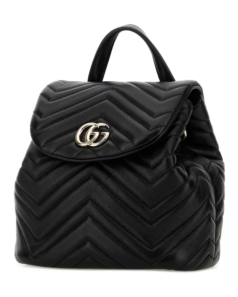 Gucci Women's Black Leather Mini Gg Marmont Backpack Blackblackblack Zaini Black