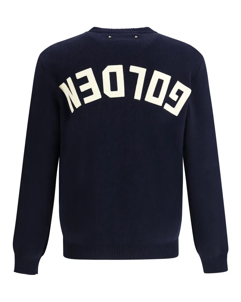 Golden Goose Men's Golden Sweater Dark Blue Nylon; Cotton; Elastane Navy