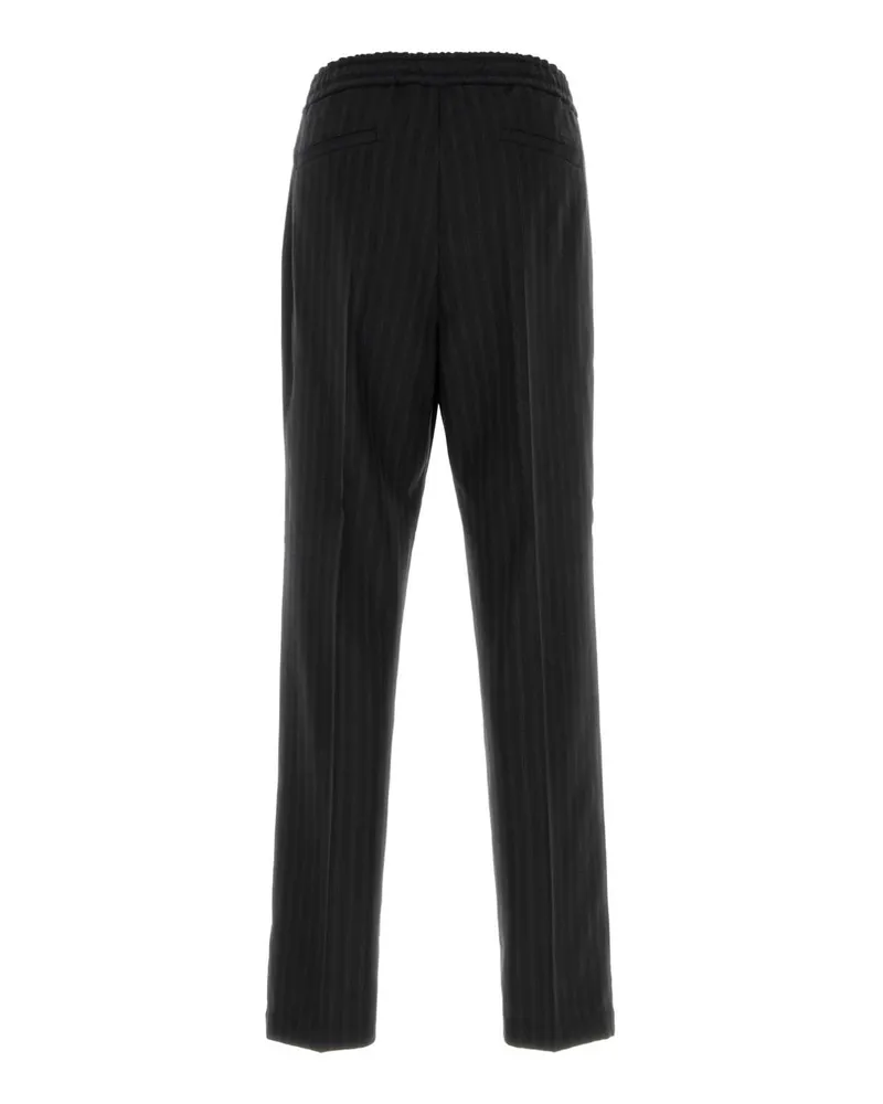 Versace Pinstriped Trousers — Black Black