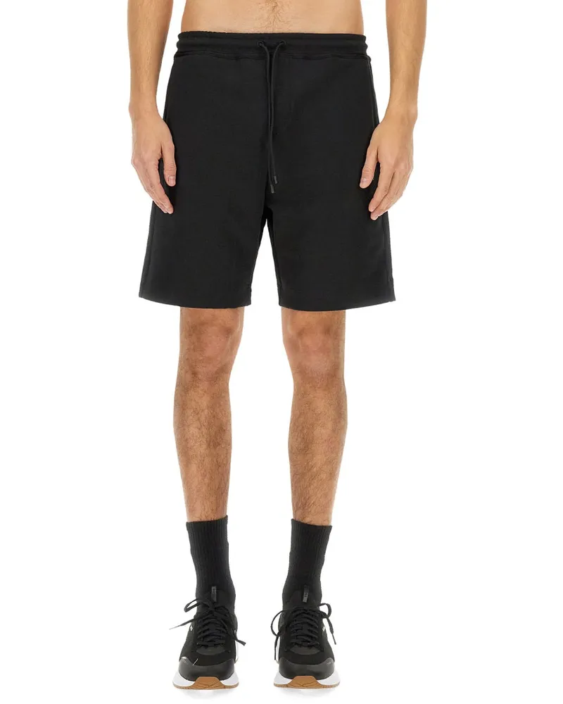 HUGO BOSS Cotton Blend Bermuda Shorts — Black Black