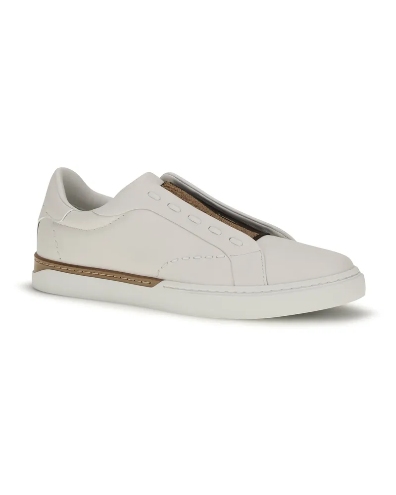 Fendi Men's Sneakers City White-Tobacco Leather White-Tobacco-Chocolate Taupe Upper Calf Trainers White/tobacco/chocolate White