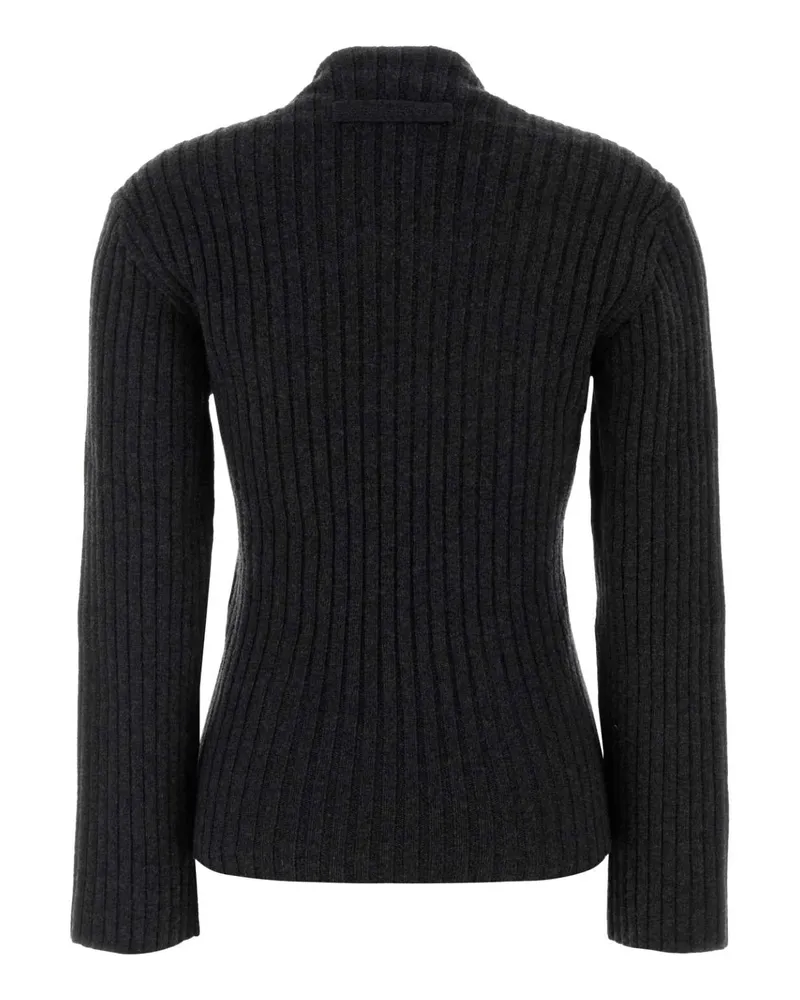 Victoria Beckham Ribbed Wool-Cashmere Sweater — Black Black