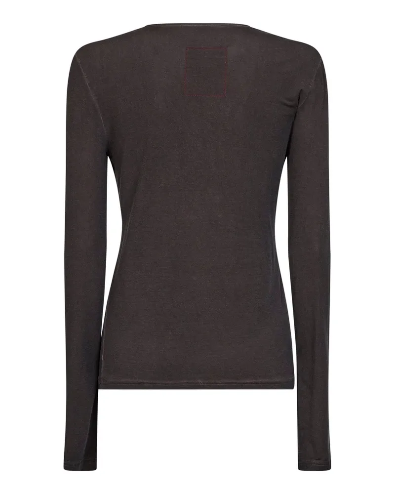 Uma Wang Women T-Shirt Twisted Jersey Brown Modal Knitwear Sweater Brown