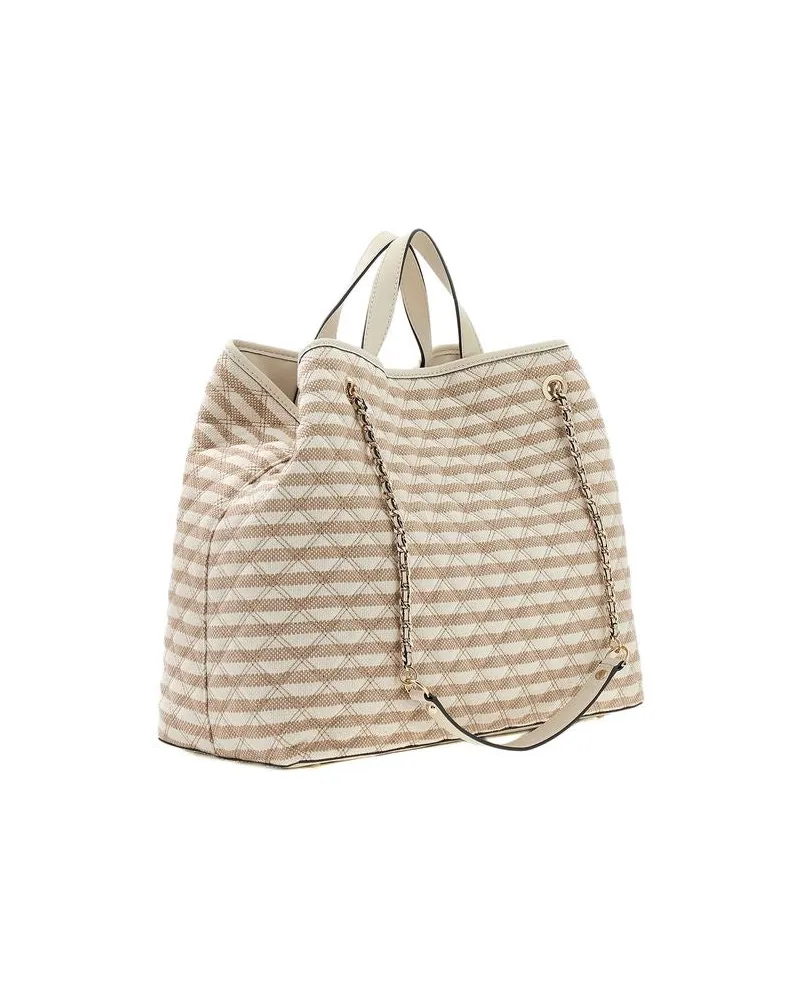 Guess Women's Handbag Taupe Multi Polyester Bags - Tote-Bags Taupe
