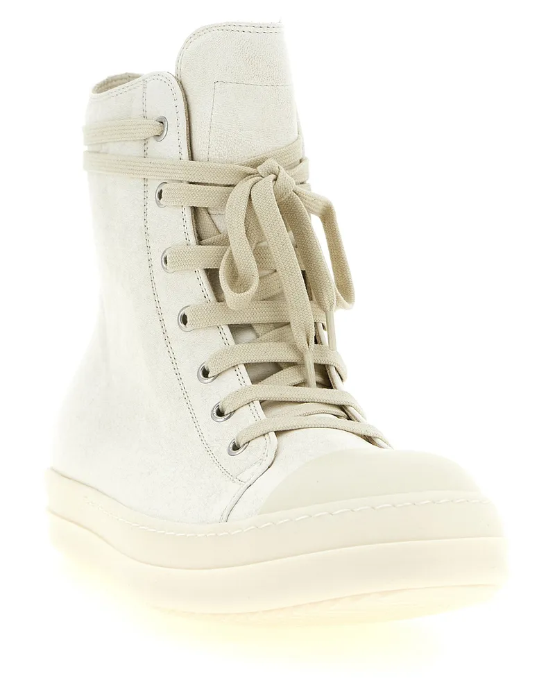Rick Owens High-Top Sneaker — Cream Cream