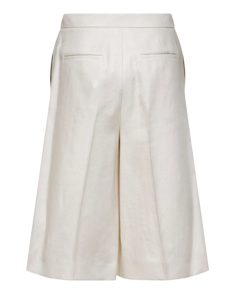 Max Mara Women's Bermuda Shorts Mxmkaki Beige Linen Trousers Beige