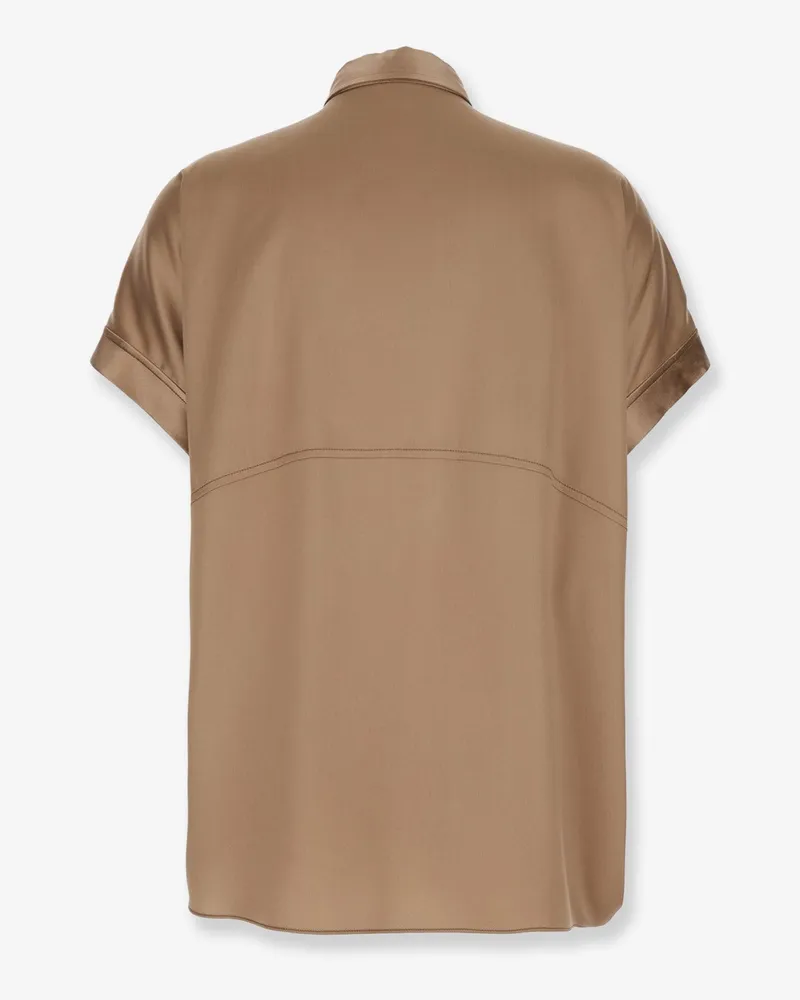 Brunello Cucinelli Women's Silk Blend Shirt Beige Beige