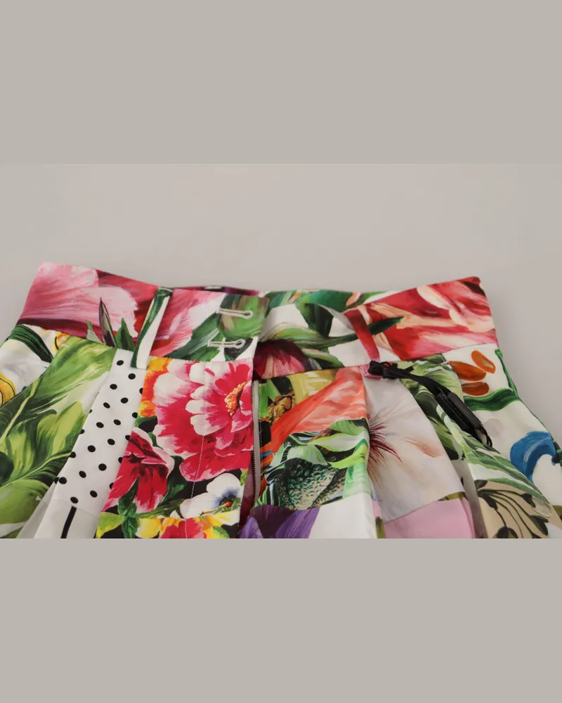 Dolce & Gabbana Women Multicolor High Waist Hot Pants Shorts Cotton Multicolor