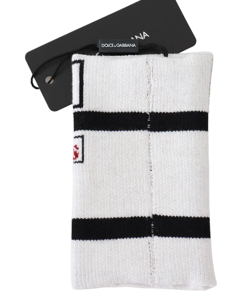Dolce & Gabbana Men's Multicolor Wool Knit D&g Love Wristband Wrap Virgin Nylon Spandex Accessory Multicolor