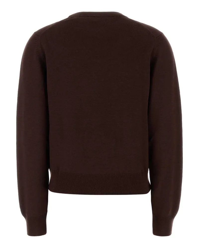Kitsuné Women's Chocolate Wool Sweater Darkwood Exterior: Maglieria Brown