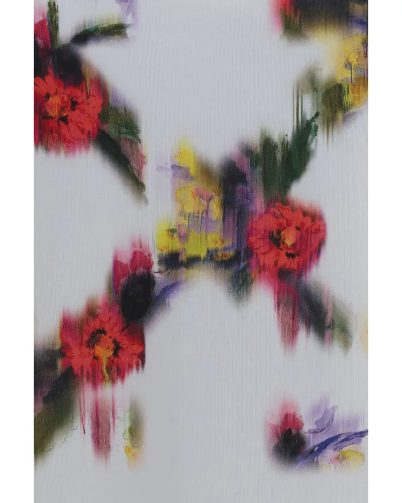 OFF-WHITE Women's T-Shirt Arrow Flower White Hawthorn Rose Cotton T-Shirts & Jerseys White