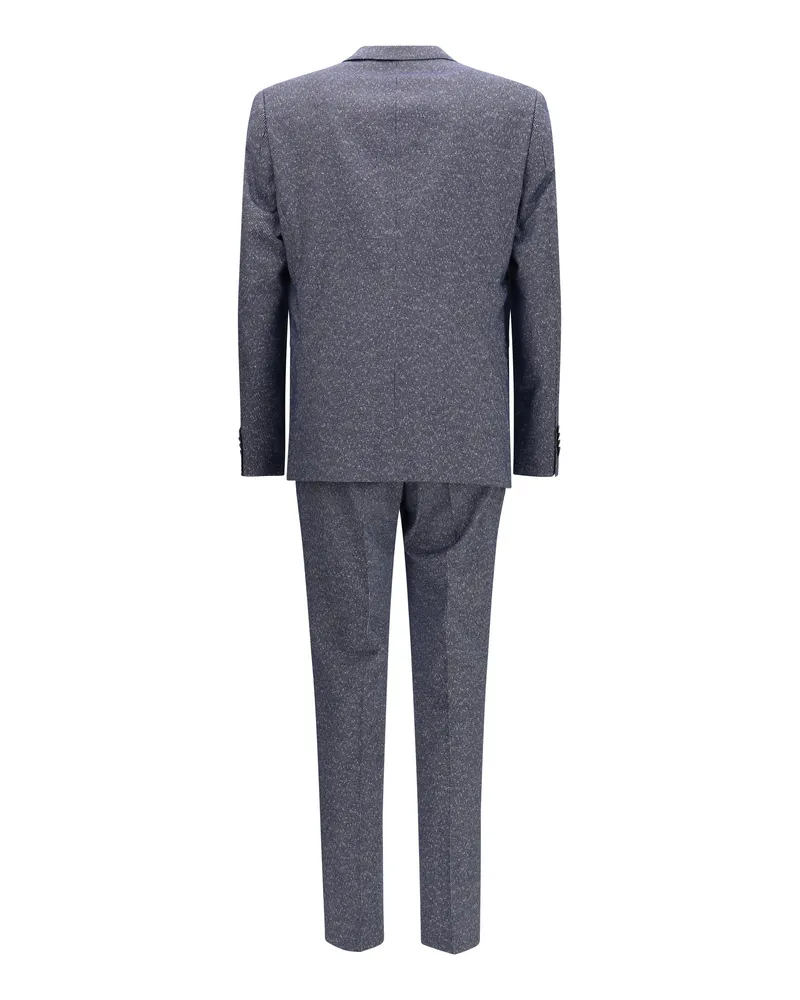 HUGO BOSS Striped Viscose-Cotton Blend Suit — Gray Dark