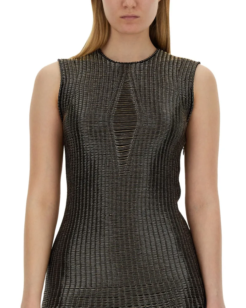 Alexander McQueen Viscose Blend Mini Dress — Black Black