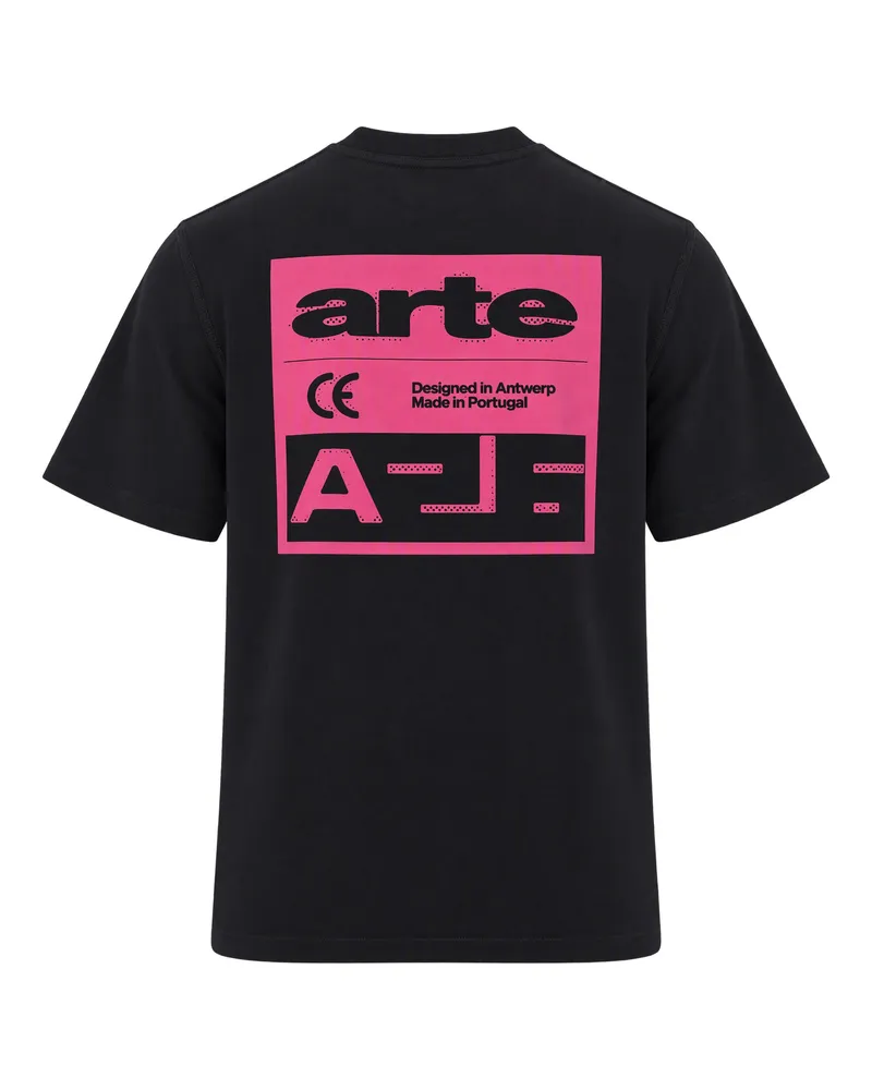 Arte Antwerp Crew-Neck Cotton T-Shirt — Black Black