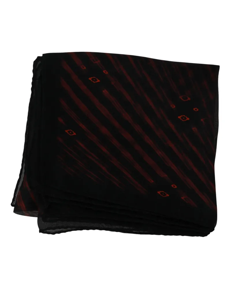 CoSTUME NATIONAL Women's Black Orange Silk Branded Scarf Black