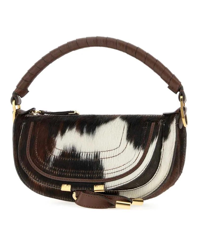 Chloé Marcie Leather Shoulder Bag — Brown Brown