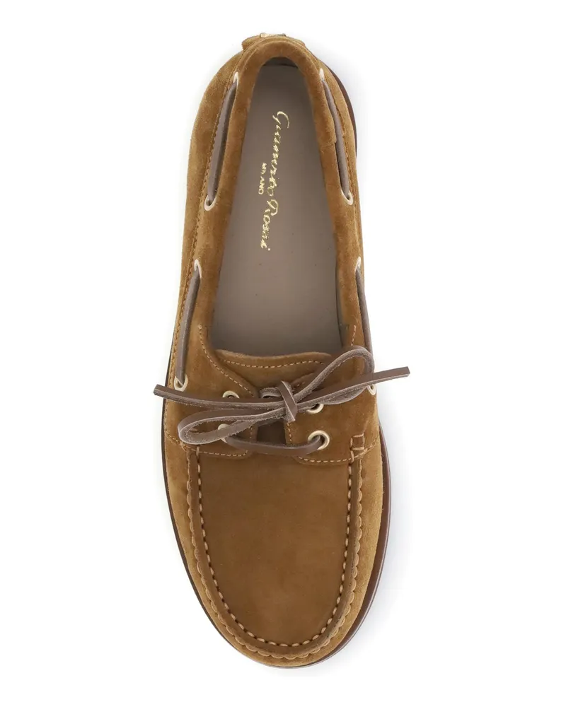 Gianvito Rossi Women's Loafers Vandée Suede Tan Texas-Tan Calf Leather Texas/tan 