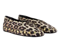 Women's Ballet Flat Brown Cotton