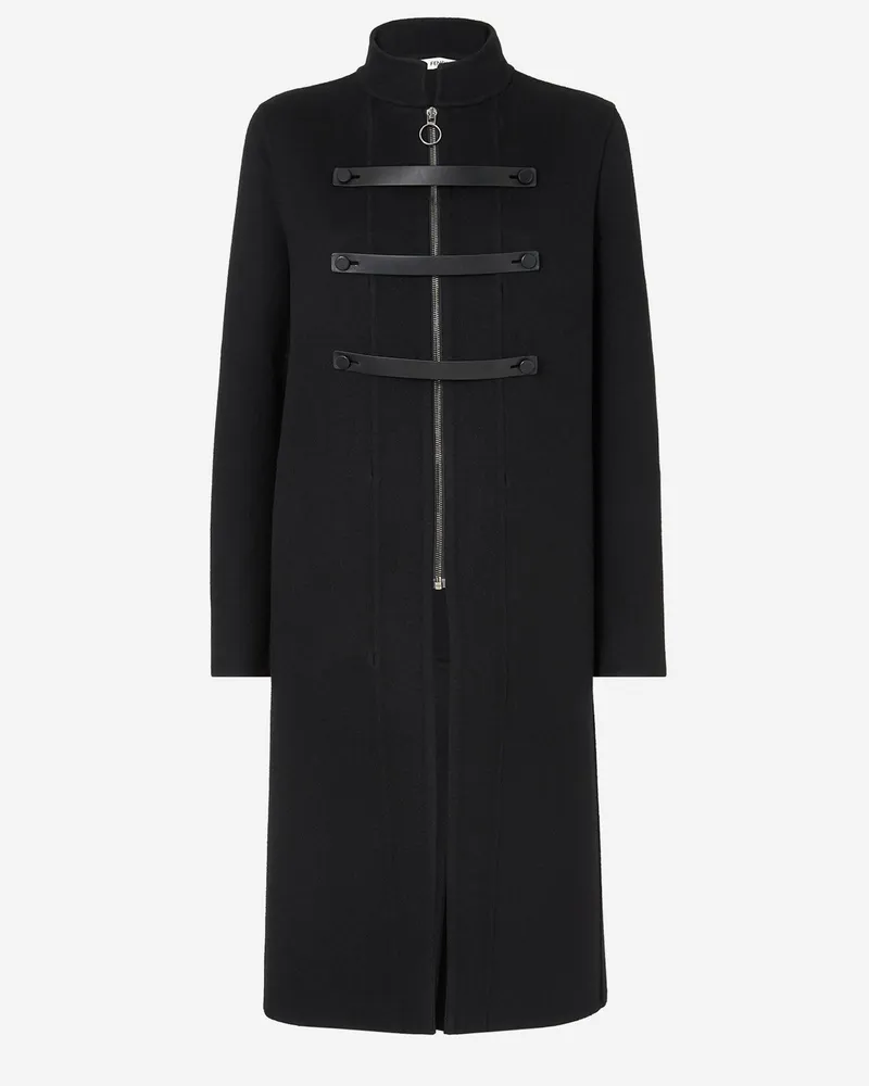 Fendi Wool and Shearling Coat — Black Black