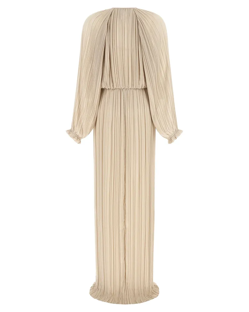 Fabiana Filippi Pleated Long Dress — Beige Beige