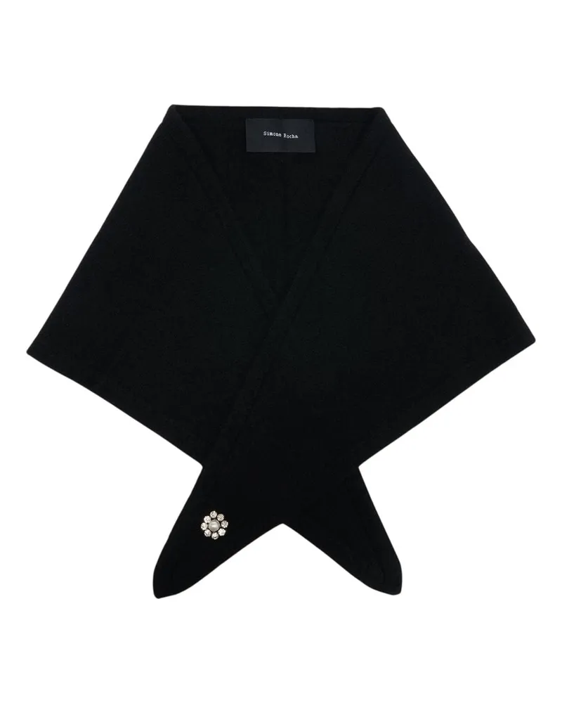 Simone Rocha Women's Cashmere Neckerchief W- Emb Scarf -  Black Accessories Black