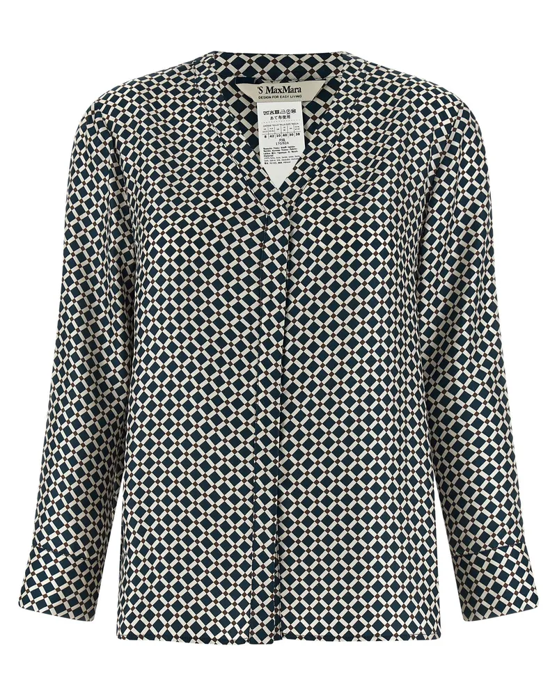 Max Mara Women's Blue Silk Blouse Blue