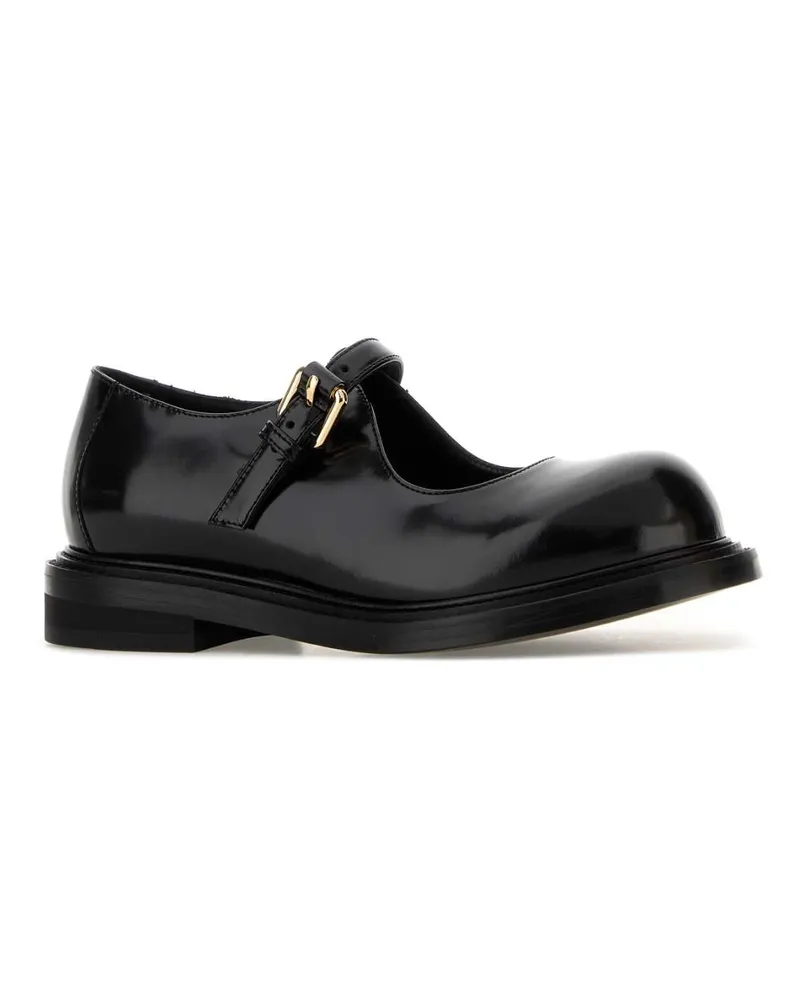 Moschino Women's Black Leather Olivia Ballerinas Nero Mocassini Loafers Black