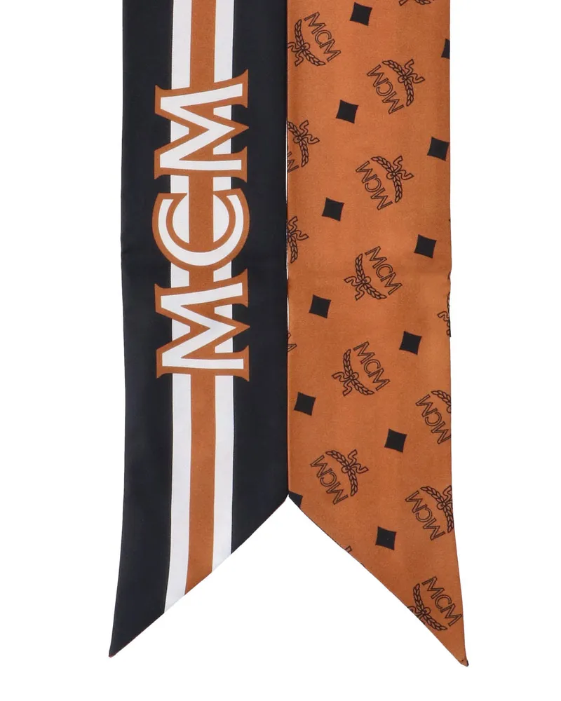 MCM Women's Scarfs Brown Silk Brown