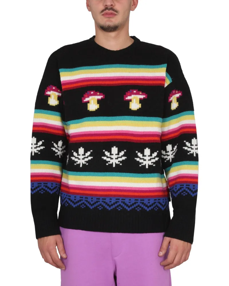 MSGM Wool Crew Neck Sweater — Multicolor Multicolor