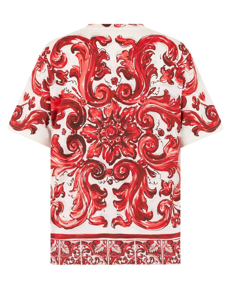 Dolce & Gabbana Men's Printed T-Shirt Red Cotton T-Shirts And Polos Red