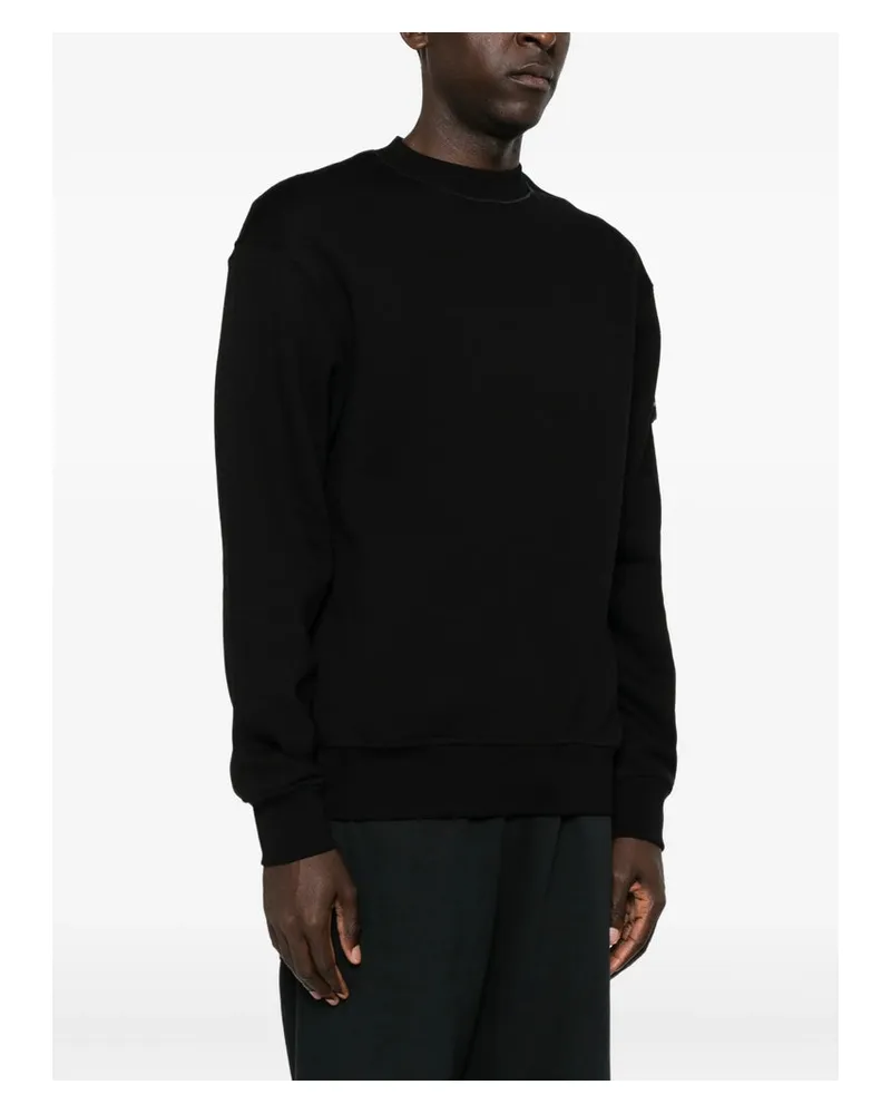 Stone Island Wool-Blend Crew Neck Sweatshirt — Black Black