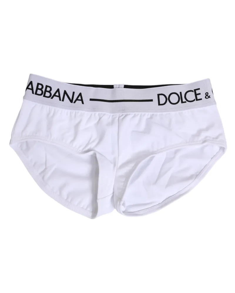 Dolce & Gabbana Women White Nylon Logo Waistband Shorts Underwear Elastane White