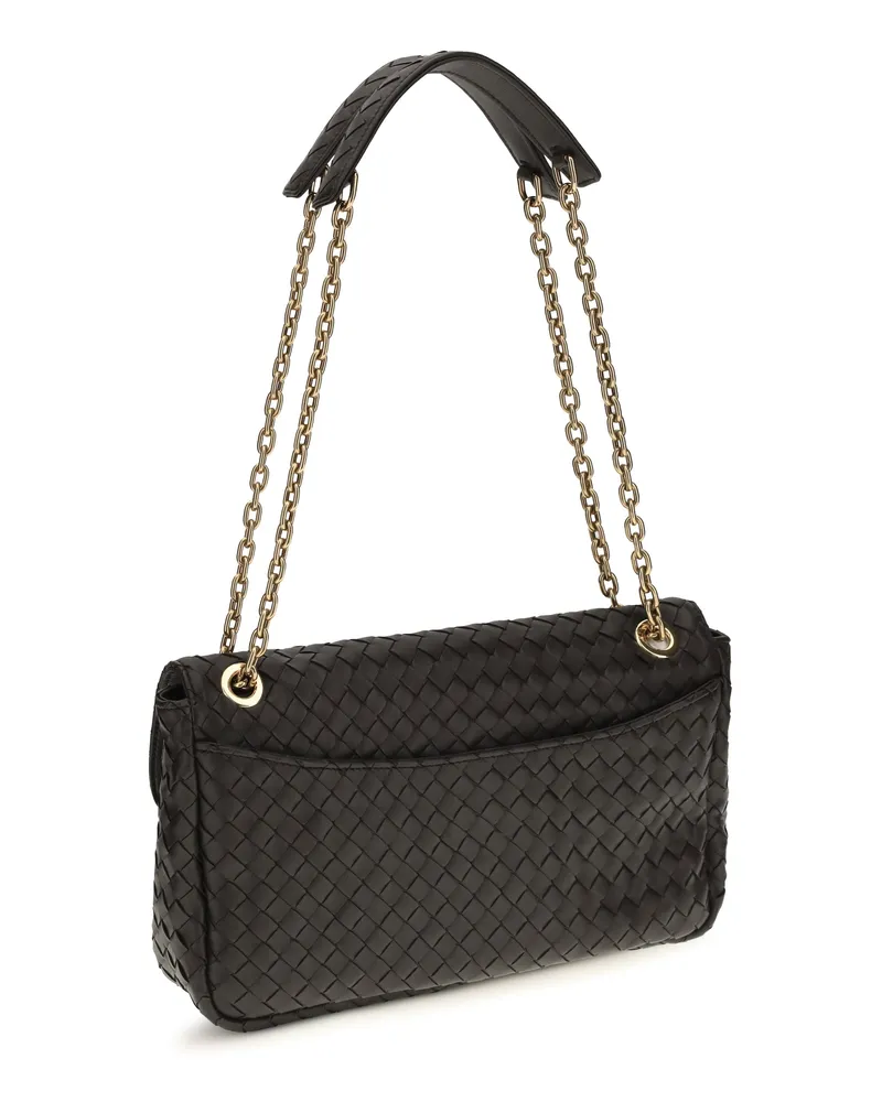 Bottega Veneta Women's Shoulder Bag Intreccio Espresso Calf Leather Espresso-Brass Espresso/brass Black