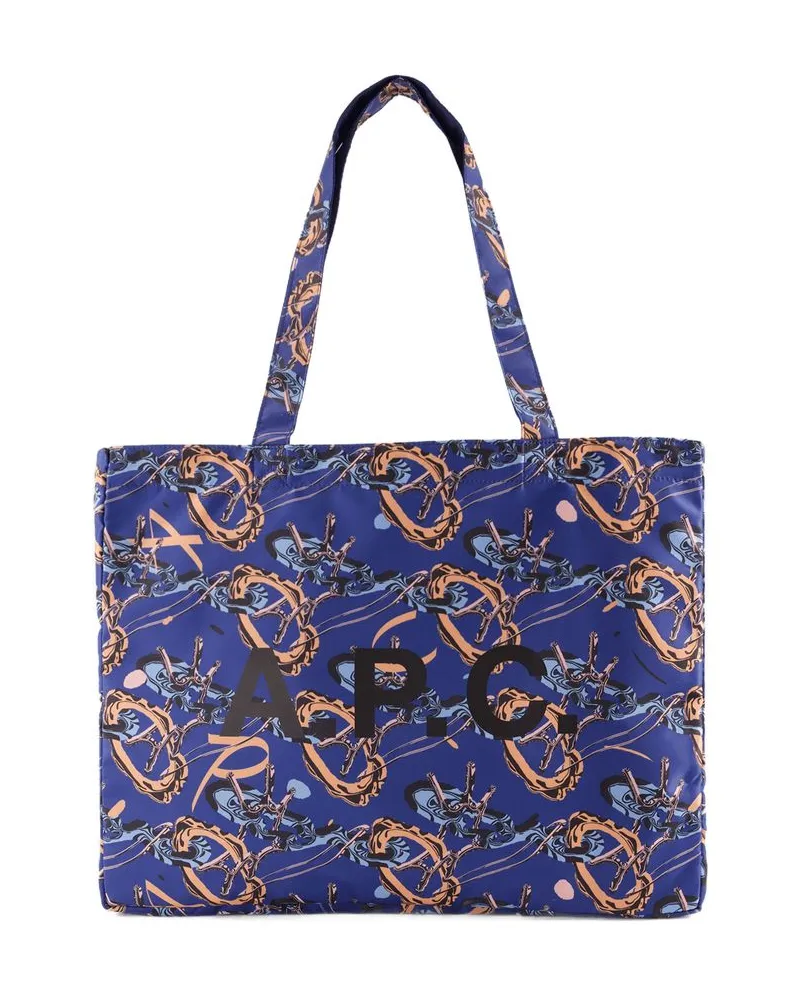 A.P.C. Men's Diane Reversible Shopper Bag -  Synthetic Blue Totes-Shopping-Bags Blue