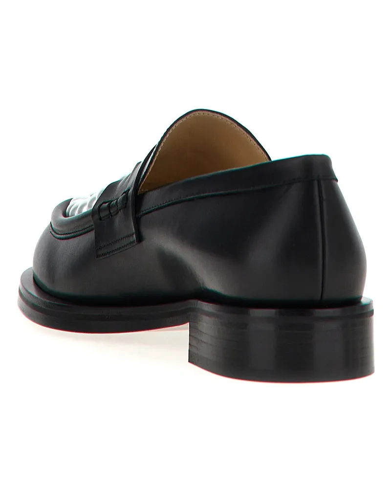 Mach & Mach Women's Bicolor Calfskin Slip-On Loafers Black
