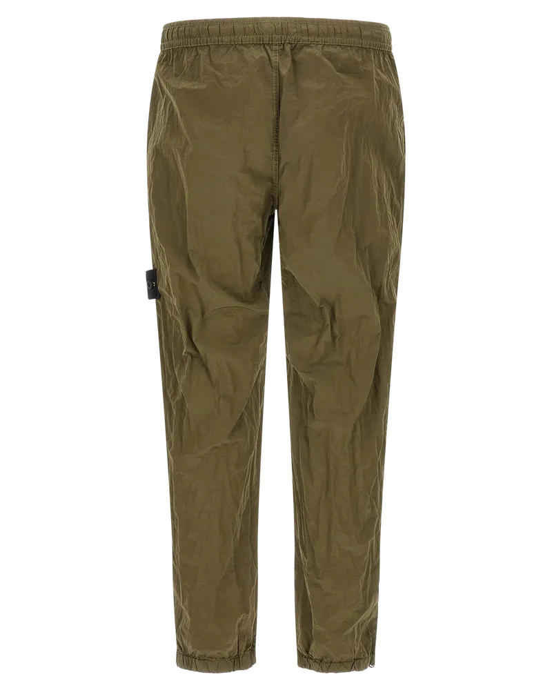 Stone Island Men's Bicolor Polyamide Athletic Pants Green