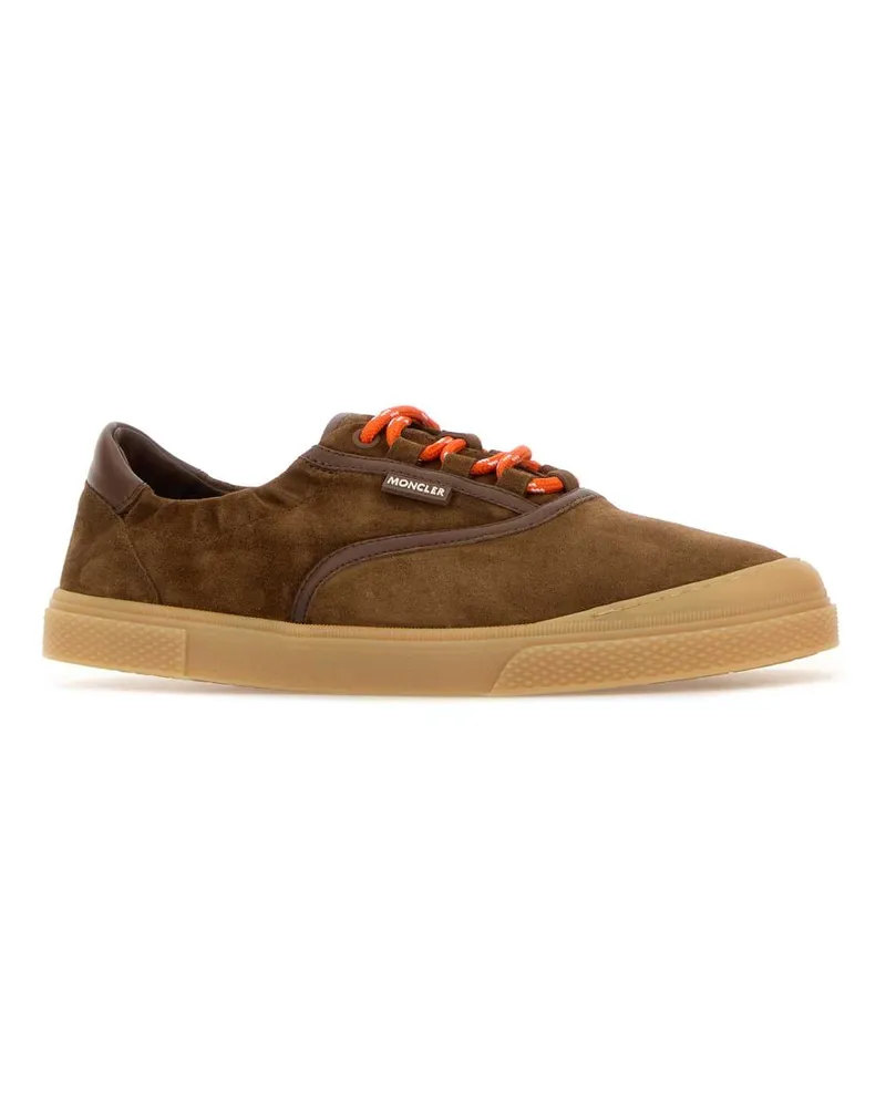 Moncler Men's Brown Suede Vera Leisure Sneakers 253 Brown