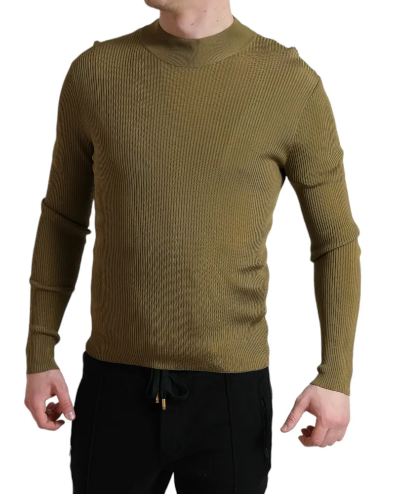 Dolce & Gabbana Men's Viscose Crewneck Sweater Green Green