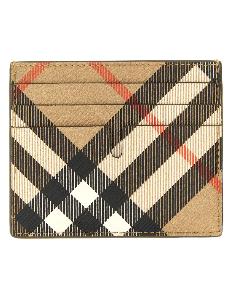 Burberry Men's Beige Polyethylene Cardholder Accessory Beige