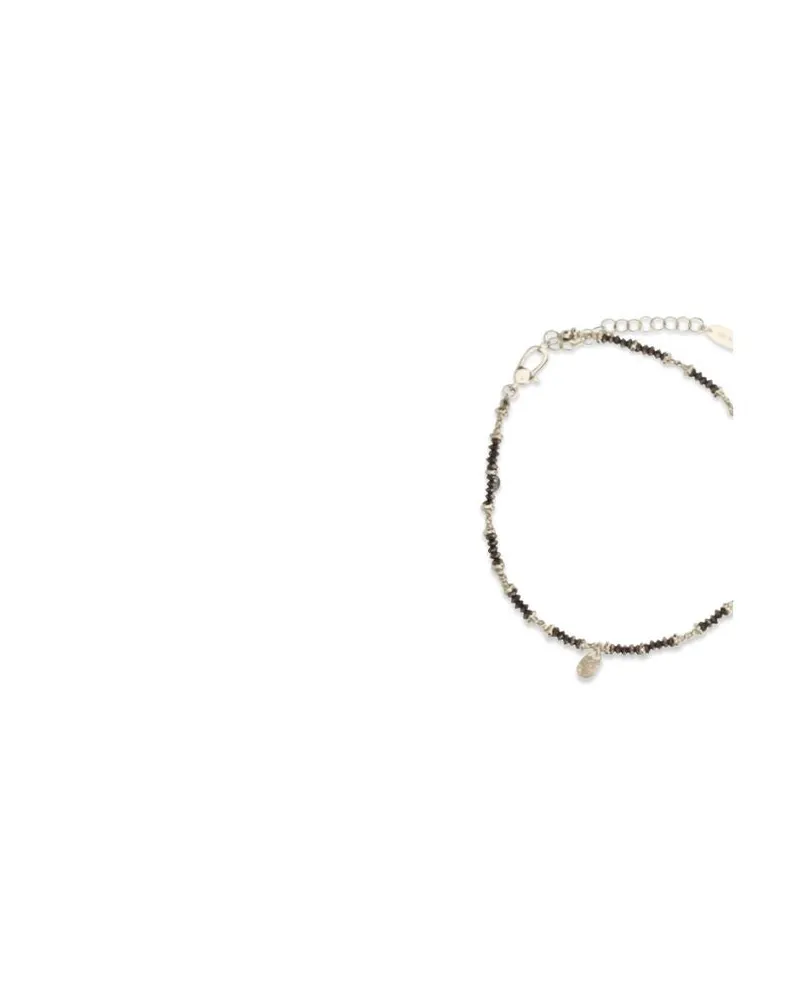 Brunello Cucinelli Hematite and Silver Beaded Bracelet — Brown Brown