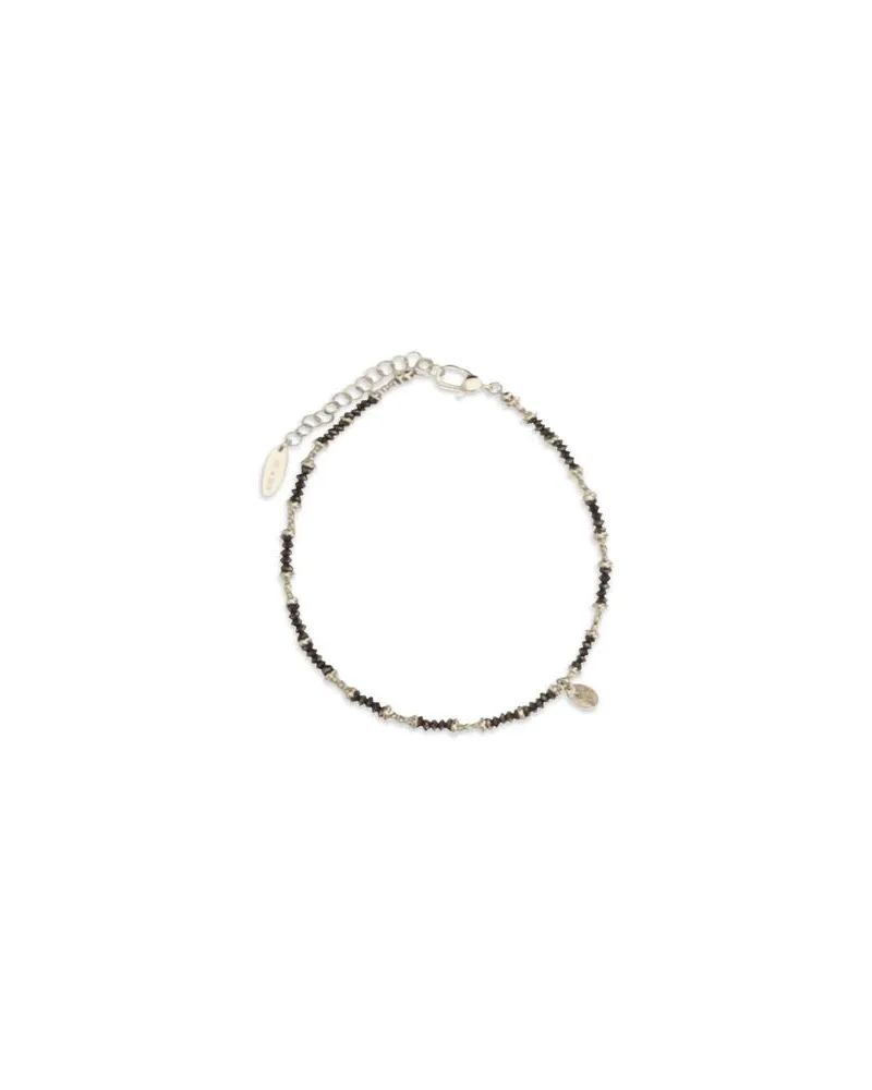 Brunello Cucinelli Hematite and Silver Beaded Bracelet — Brown Brown