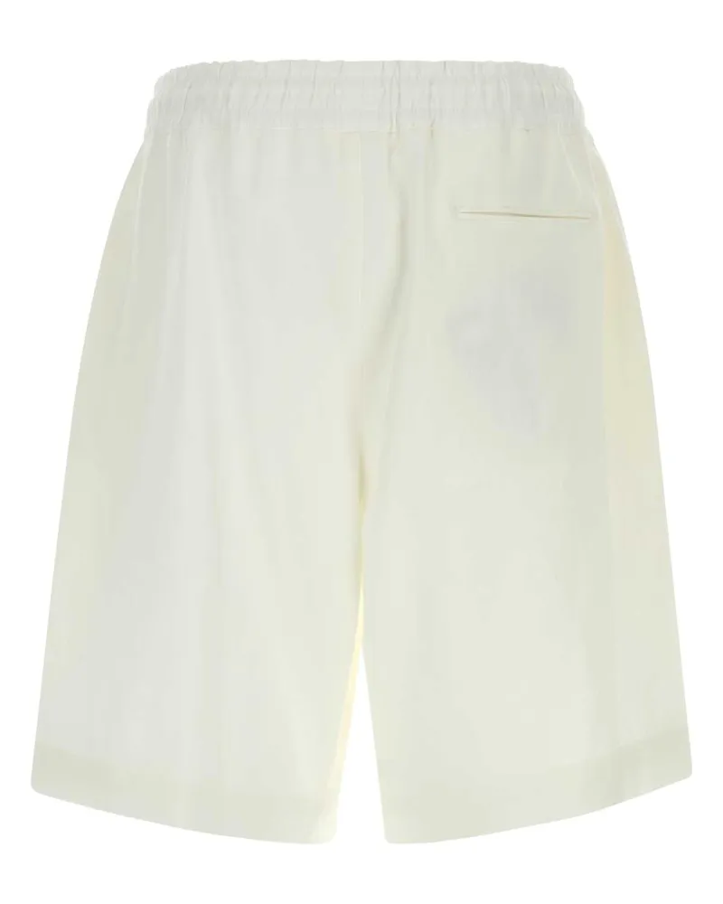 Giorgio Armani Men's White Linen Bermuda Shorts Exterior: Cotton White