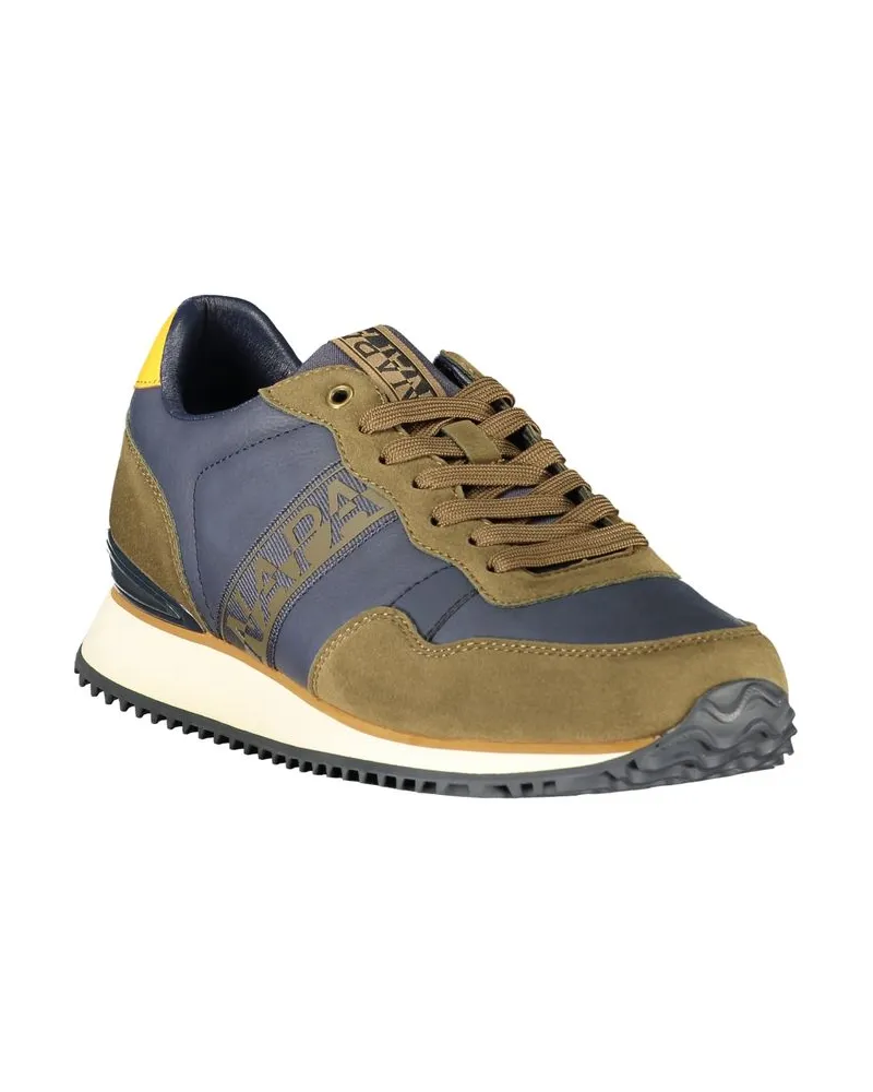 Napapijri Mixed-Material Colorblock Sneaker — Brown Brown
